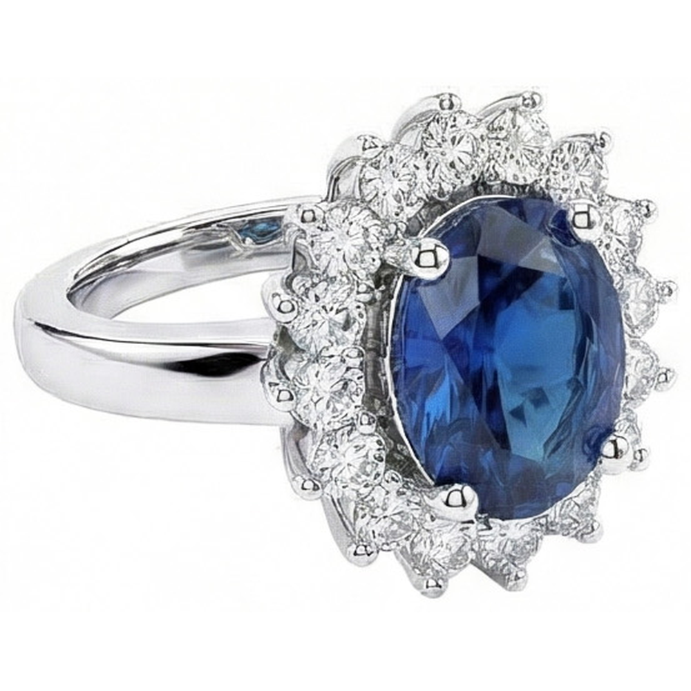 echter oval diamant 2Karat ring Seitenansicht