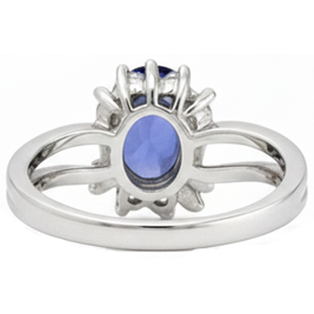 echter oval tansanit 2.05Karat ring Draufsicht