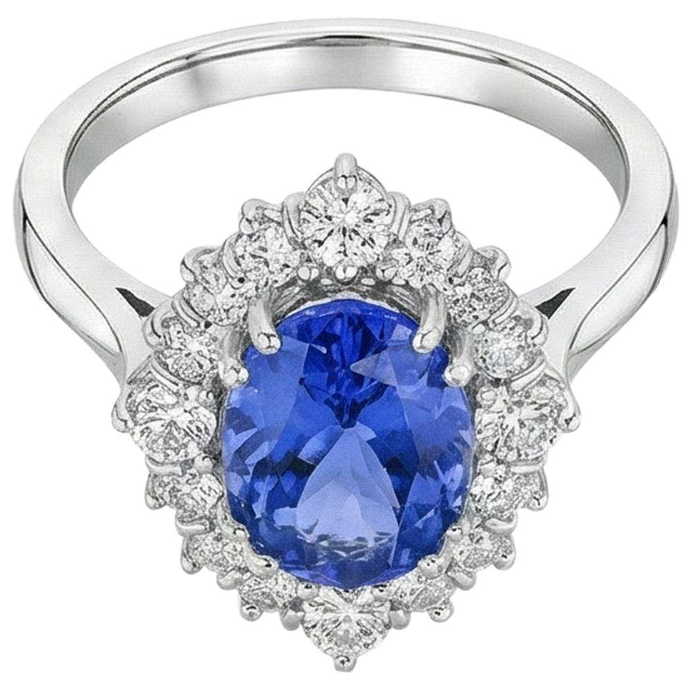 echter oval diamant 3.50Karat ring Detailansicht