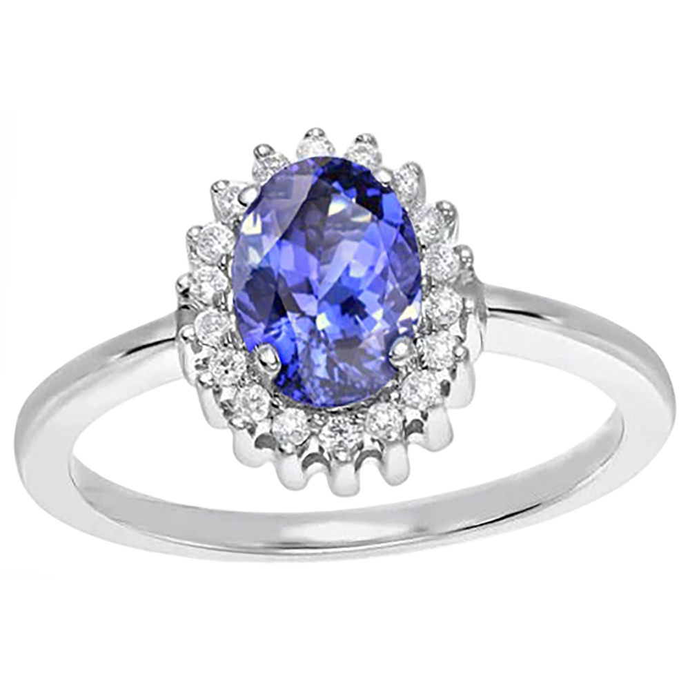 echter oval diamant 9Karat ring Seitenansicht