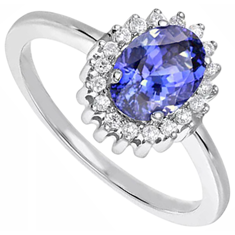 echter oval diamant 9Karat ring Detailansicht