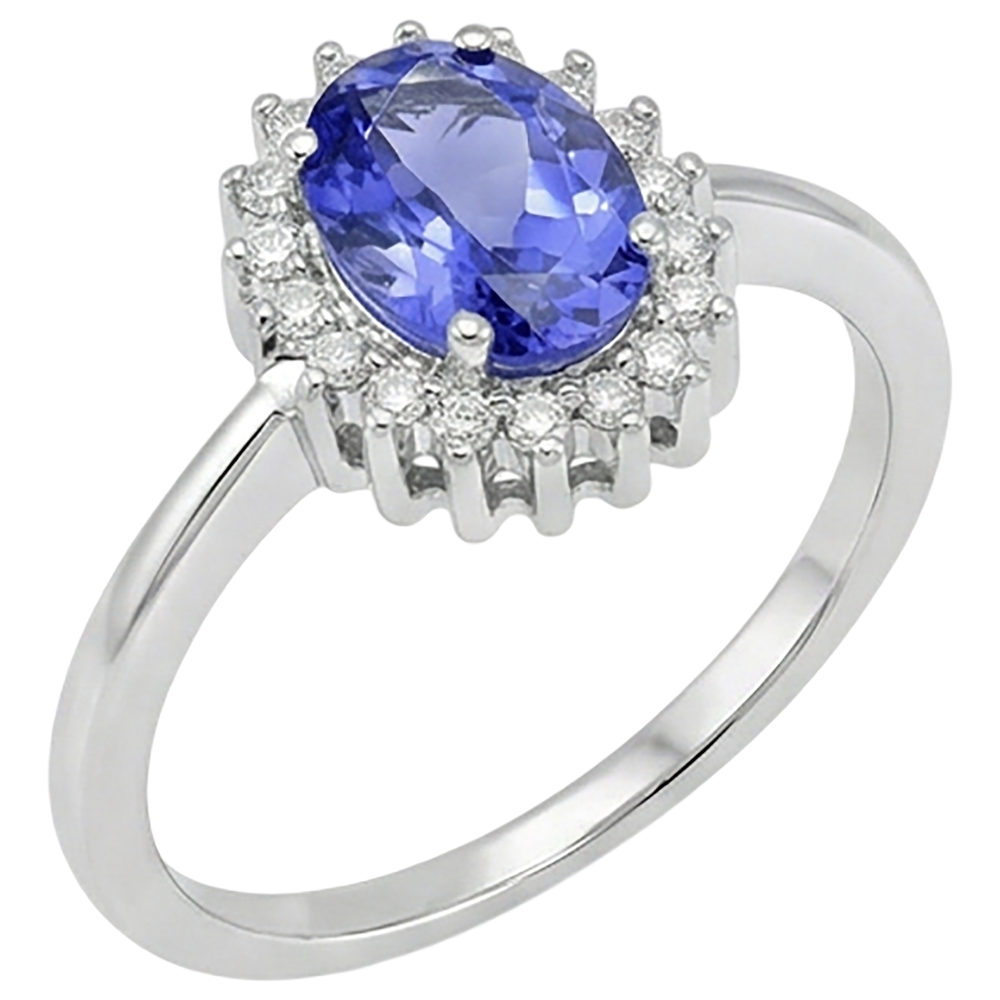 echter oval diamant 9Karat ring Draufsicht