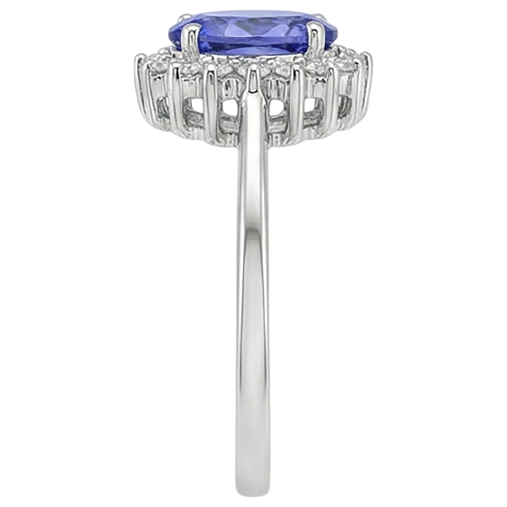 echter oval diamant 9Karat ring Profilansicht