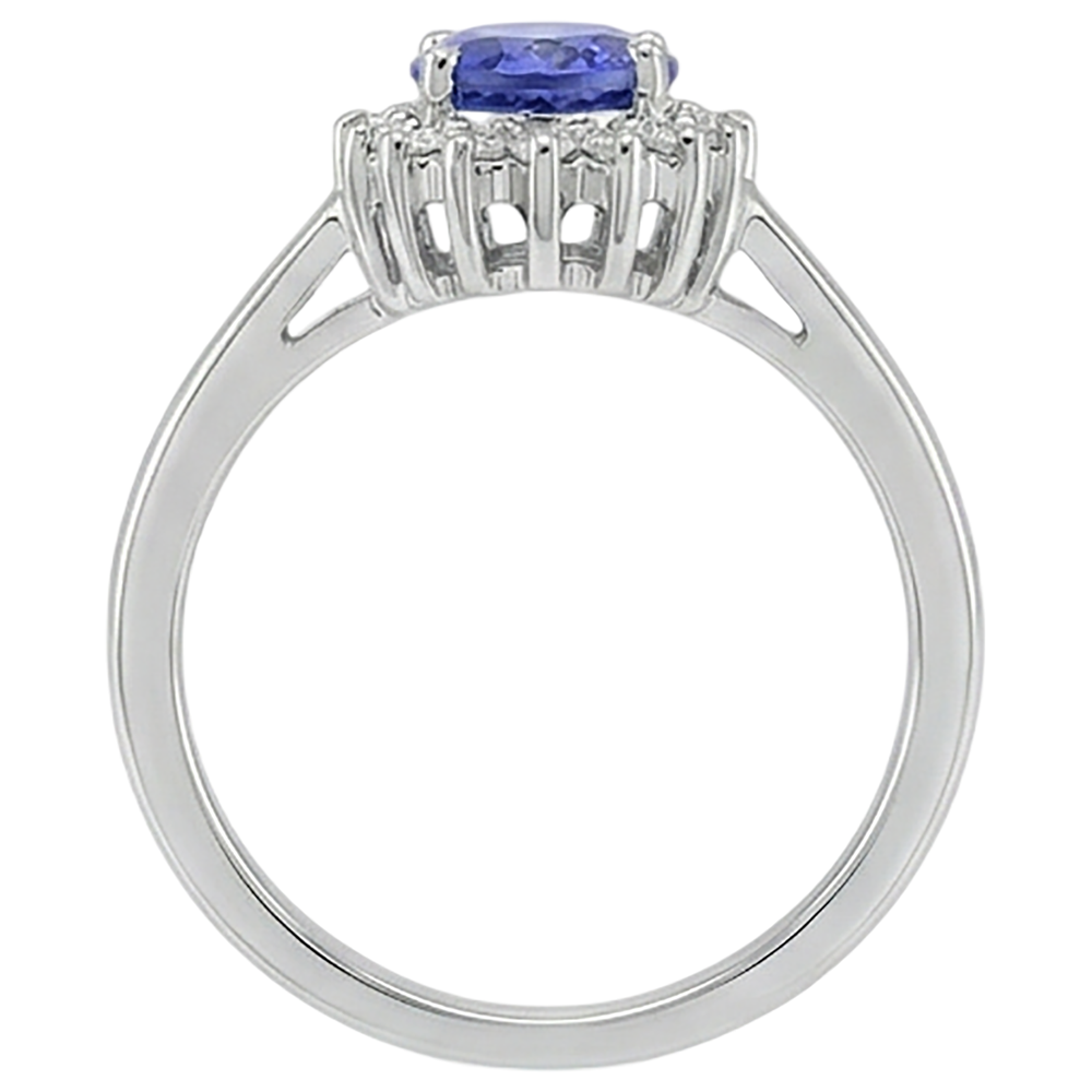 echter oval diamant 9Karat ring auf Weiß