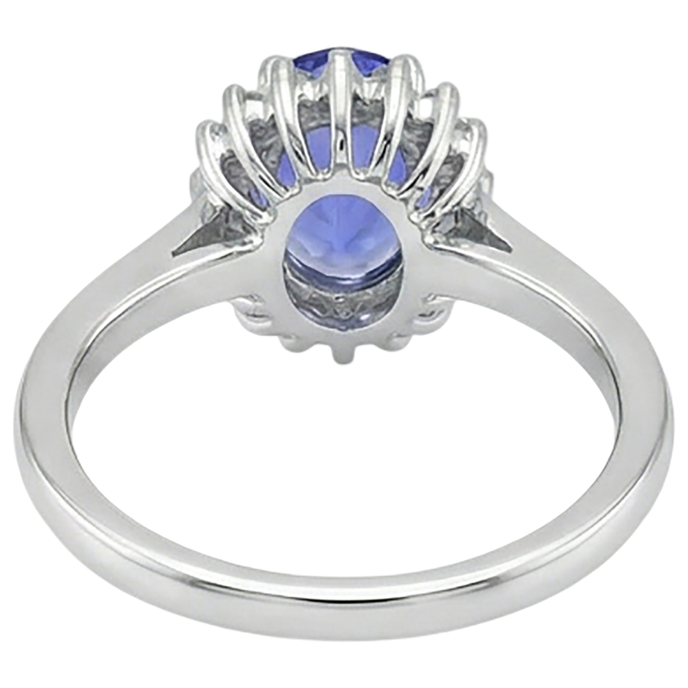 echter oval diamant 9Karat ring mit Diamantbesatz