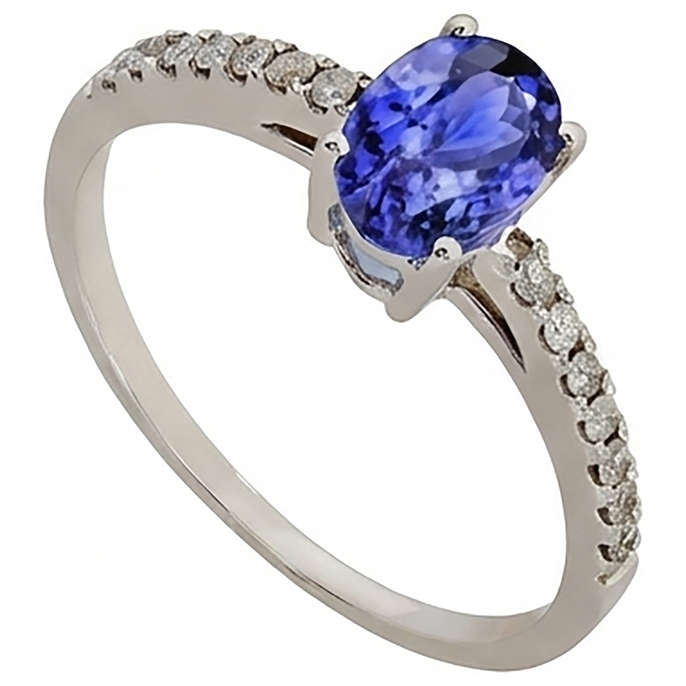 echter oval tansanit 5.50Karat ring Detailansicht