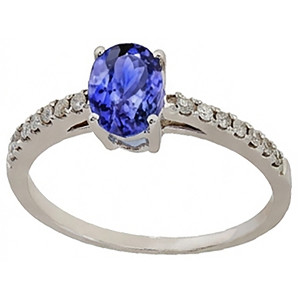 echter oval tansanit 5.50Karat ring Draufsicht