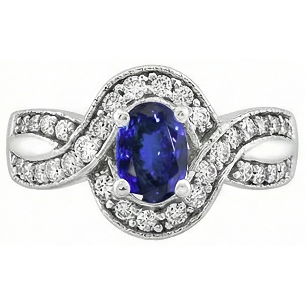 echter oval tansanit 2.50Karat ring Profilansicht