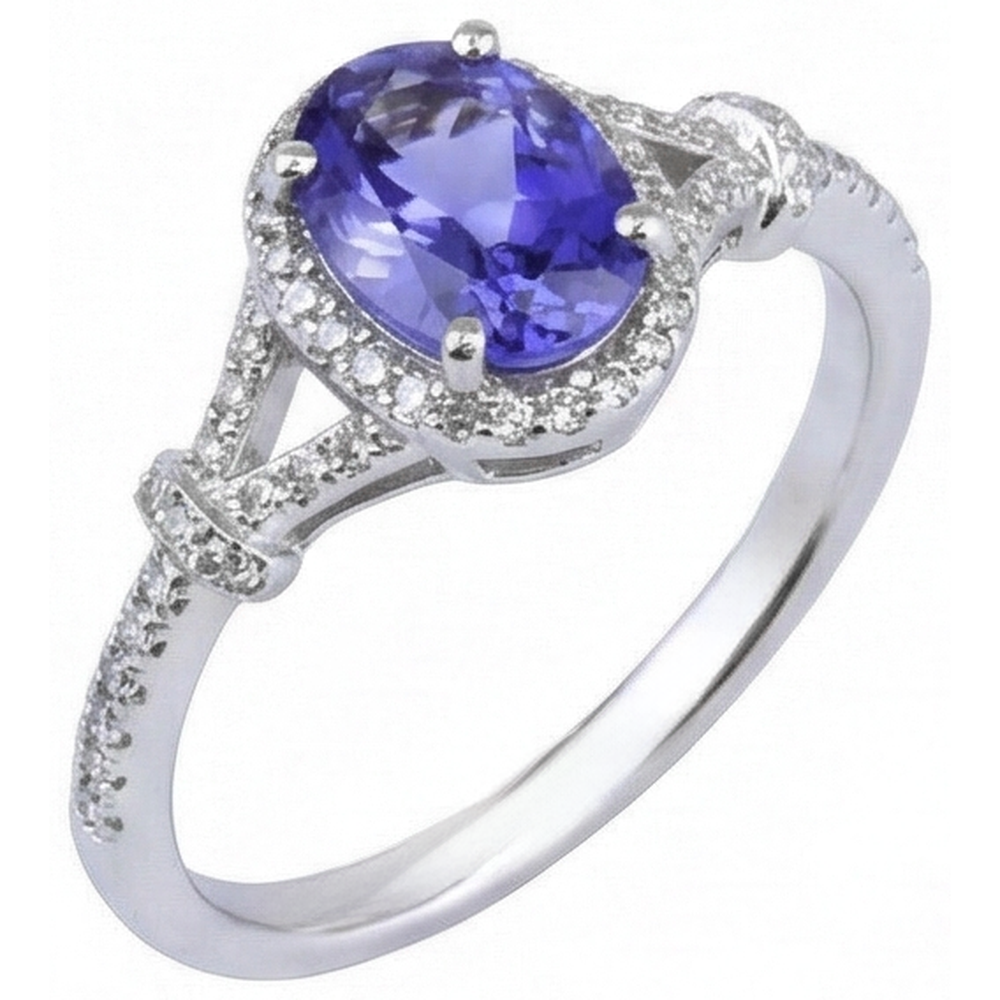 echter oval diamant 3.60Karat ring Draufsicht