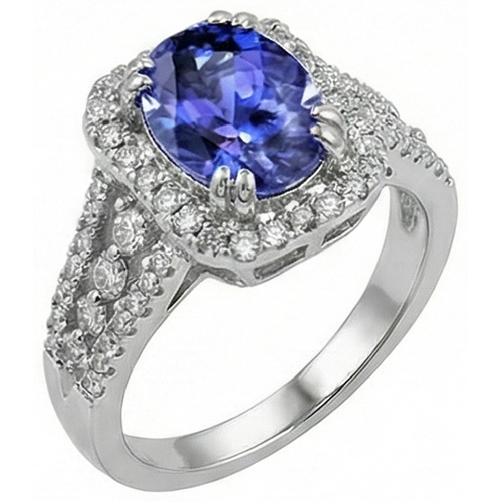 echter oval tansanit 5.70Karat ring Detailansicht