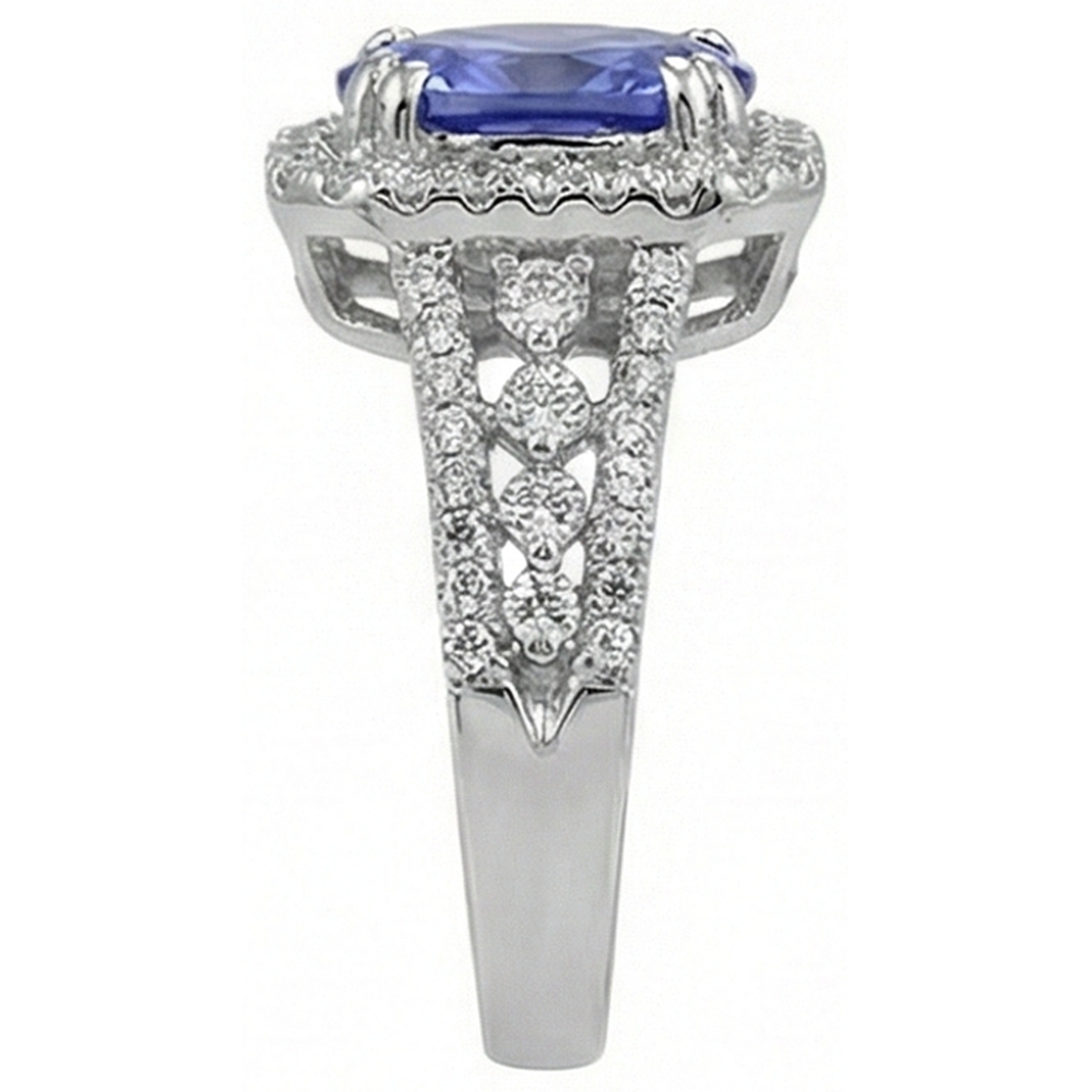 echter oval tansanit 5.70Karat ring Profilansicht