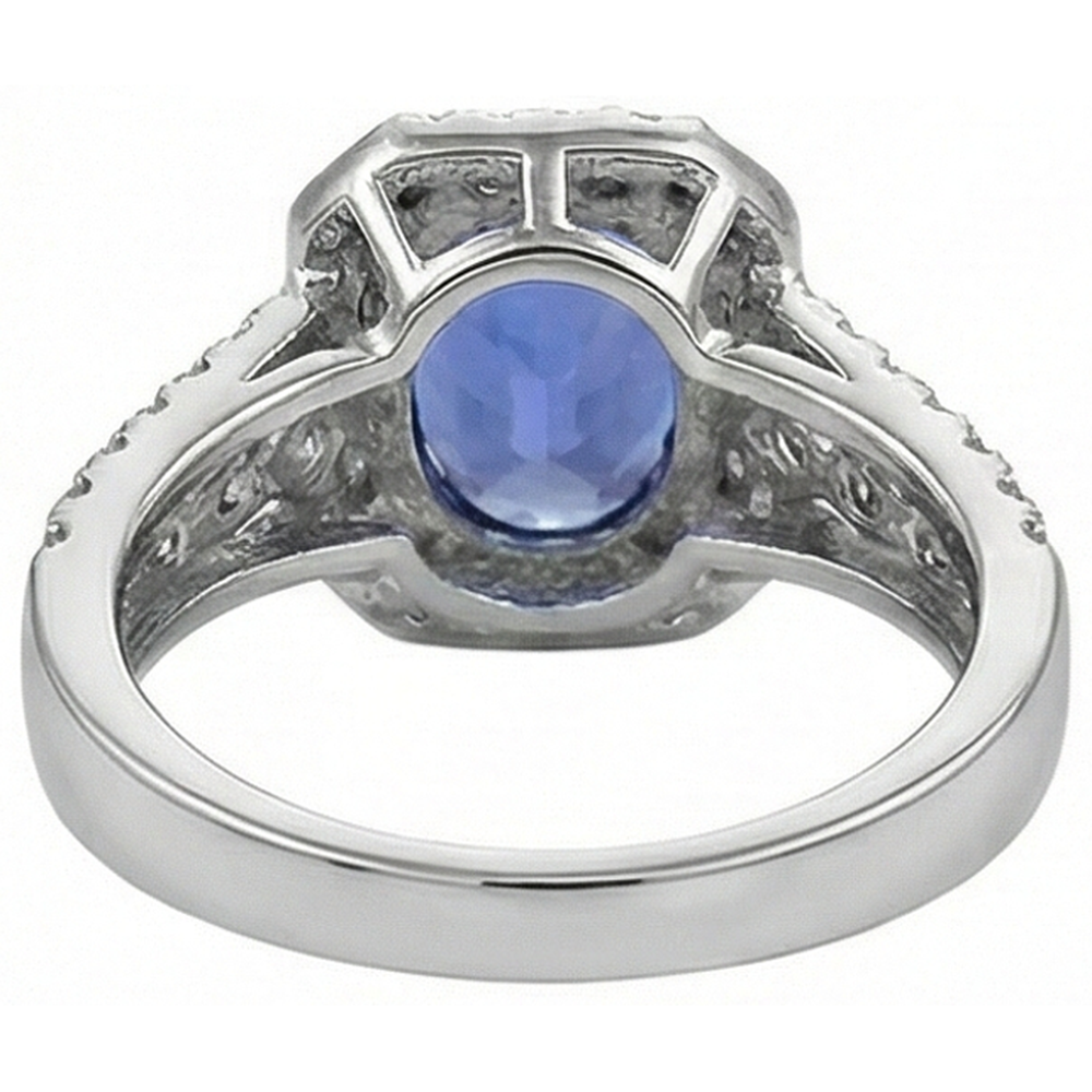 echter oval tansanit 5.70Karat ring auf Weiß