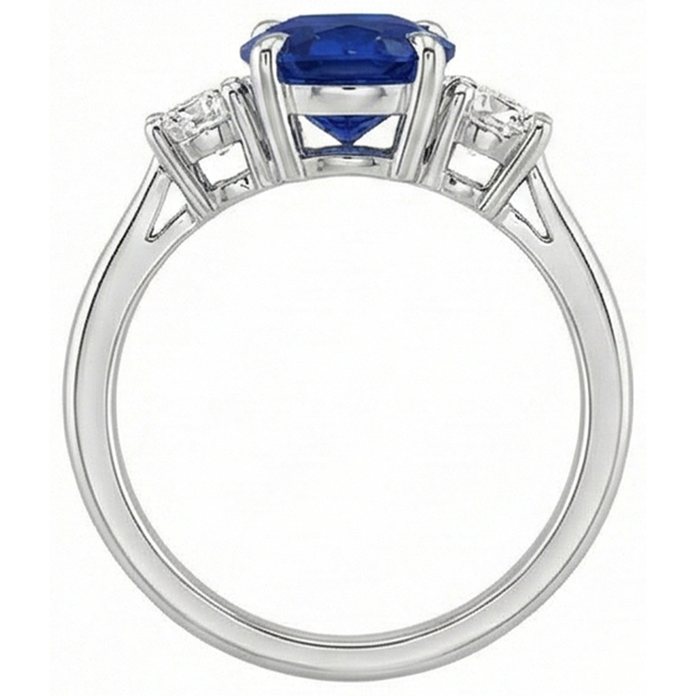 echter oval diamant 3.50Karat ring Seitenansicht