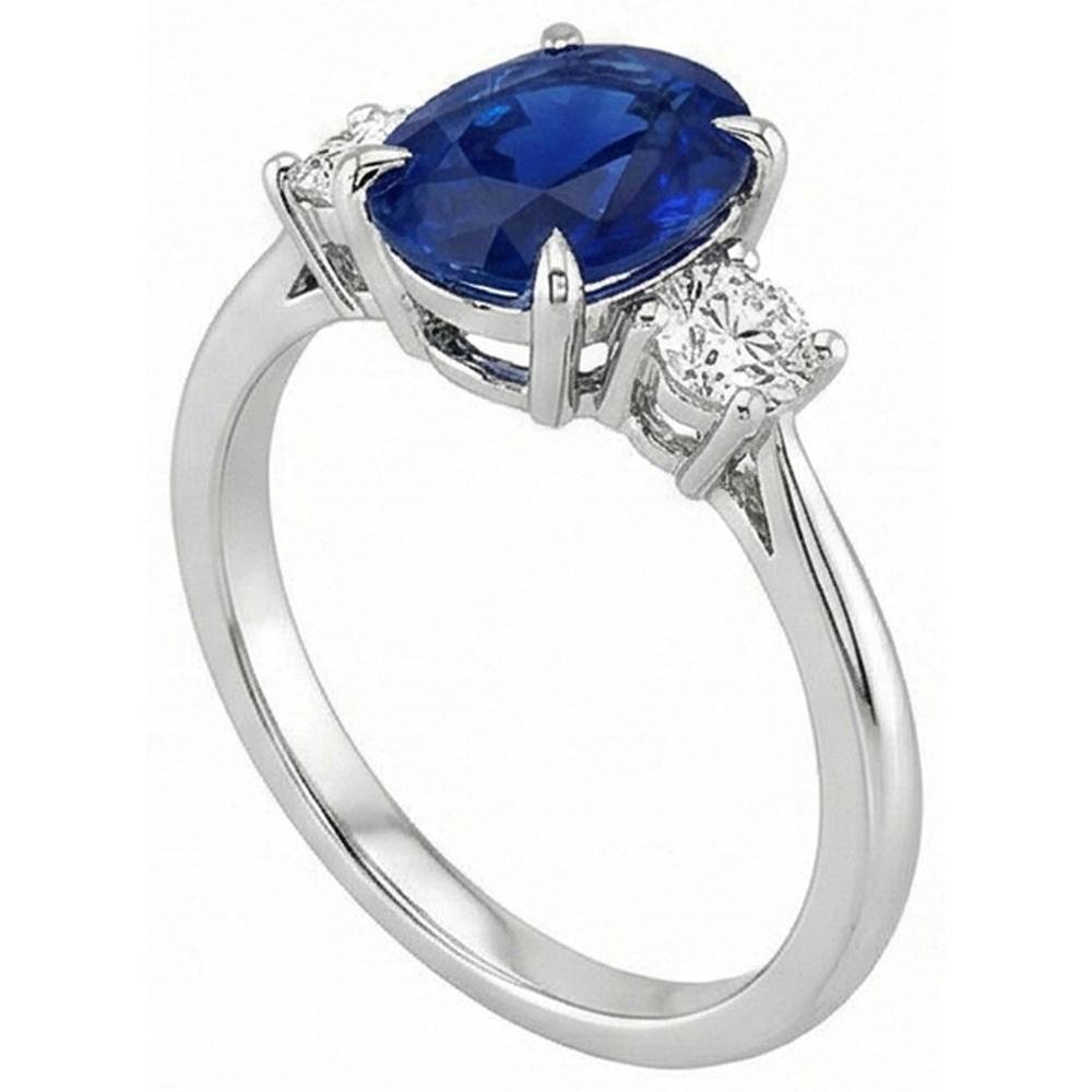 echter oval diamant 3.50Karat ring Draufsicht
