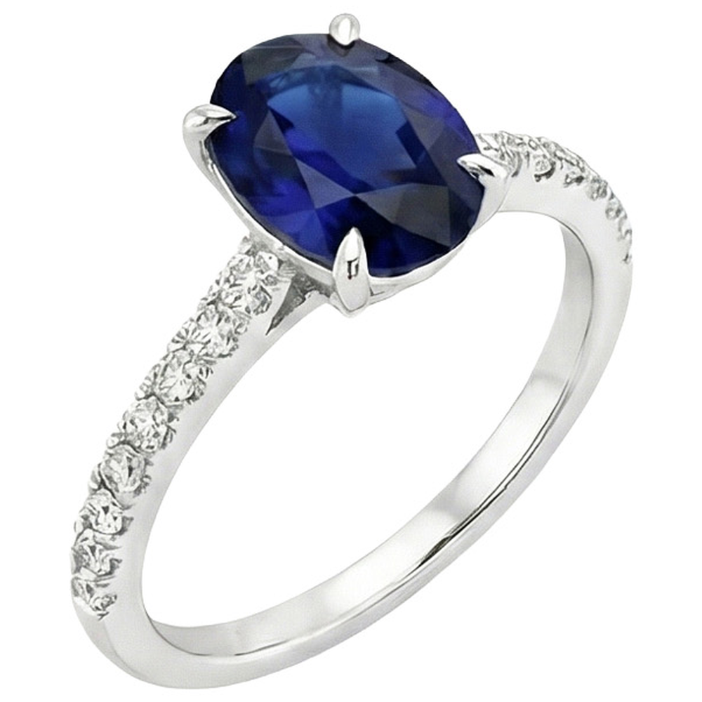 echter oval diamant 6Karat ring Seitenansicht