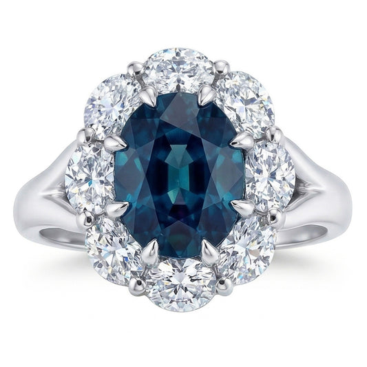 echter oval diamant 3.30Karat ring Vorderansicht