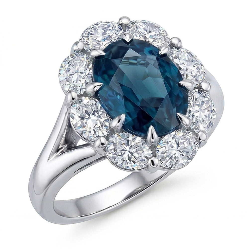 echter oval diamant 3.30Karat ring Detailansicht