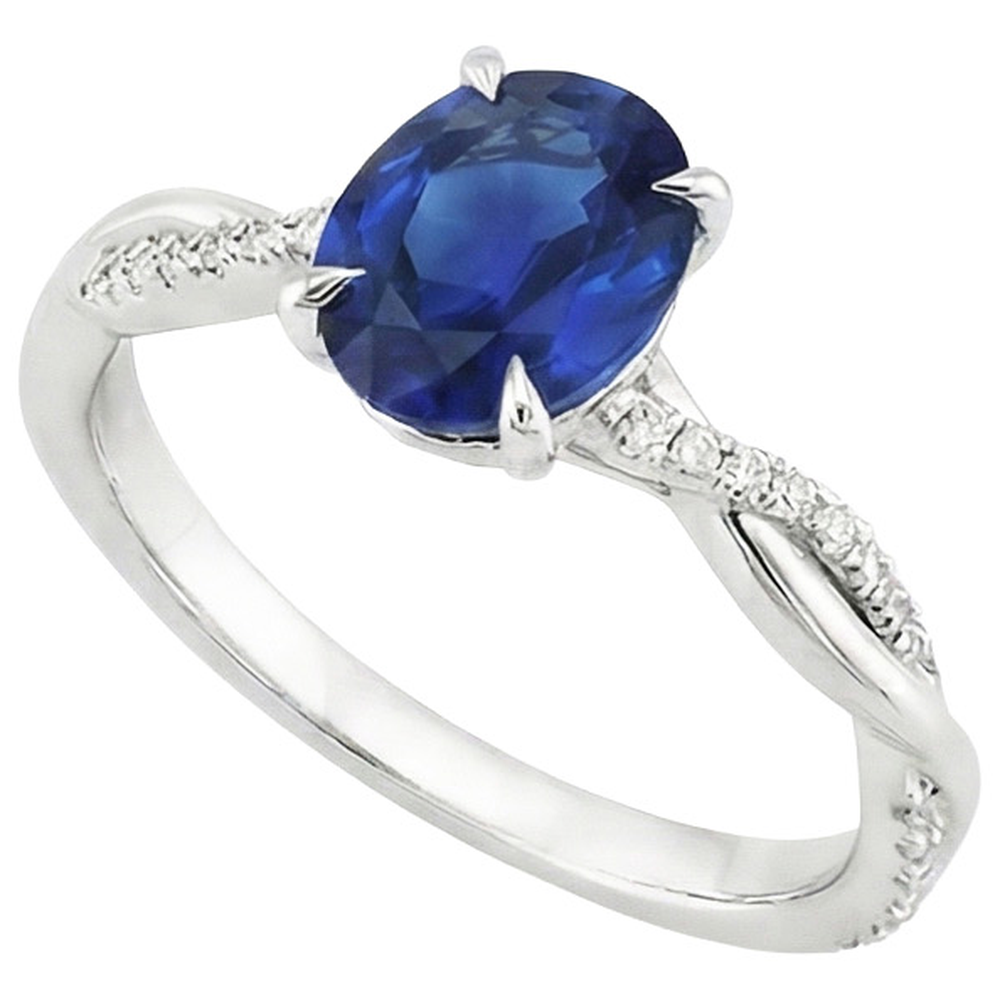 echter oval diamant 6Karat ring Seitenansicht