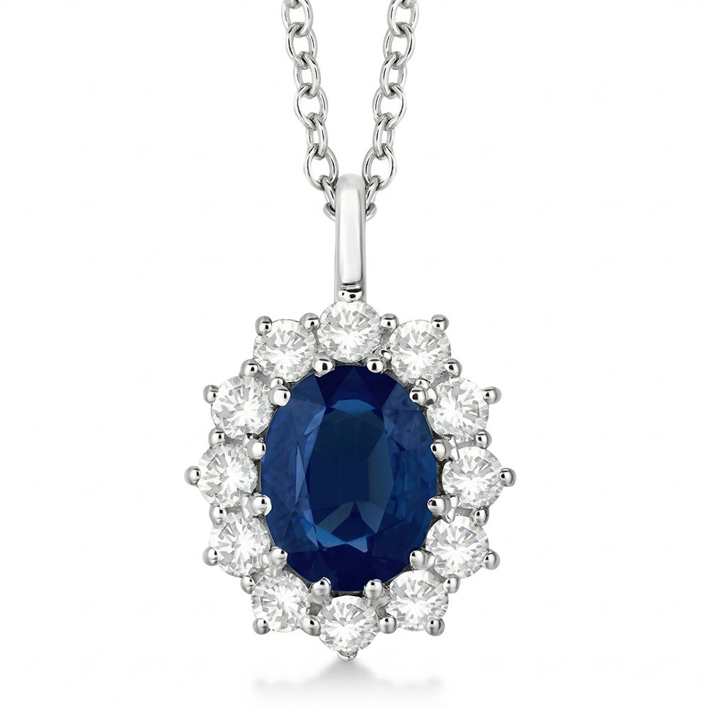 echter oval diamant 2.70Karat anhänger Seitenansicht
