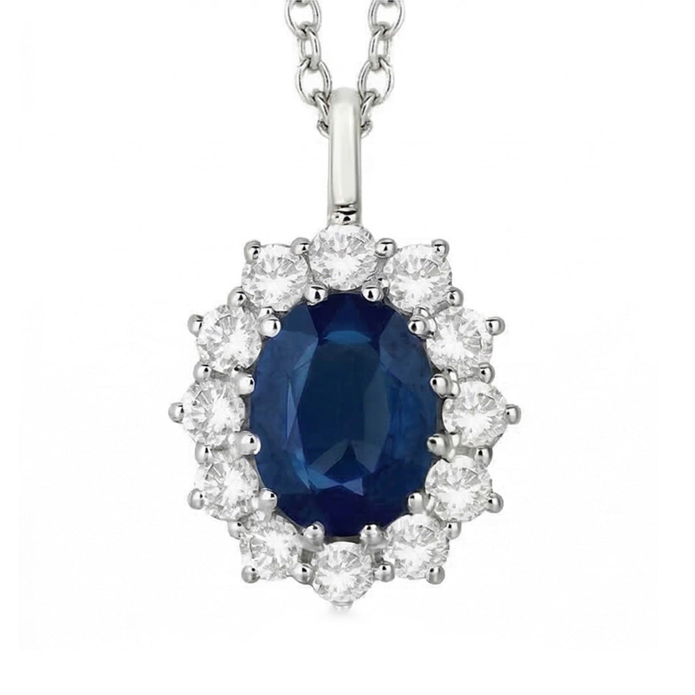 echter oval diamant 2.70Karat anhänger Draufsicht