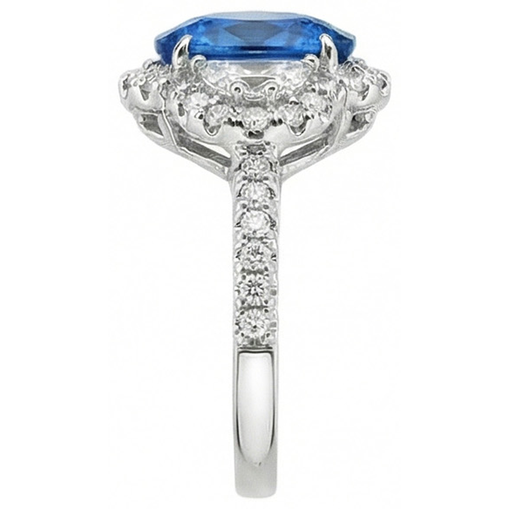 echter oval diamant 2Karat ring Draufsicht