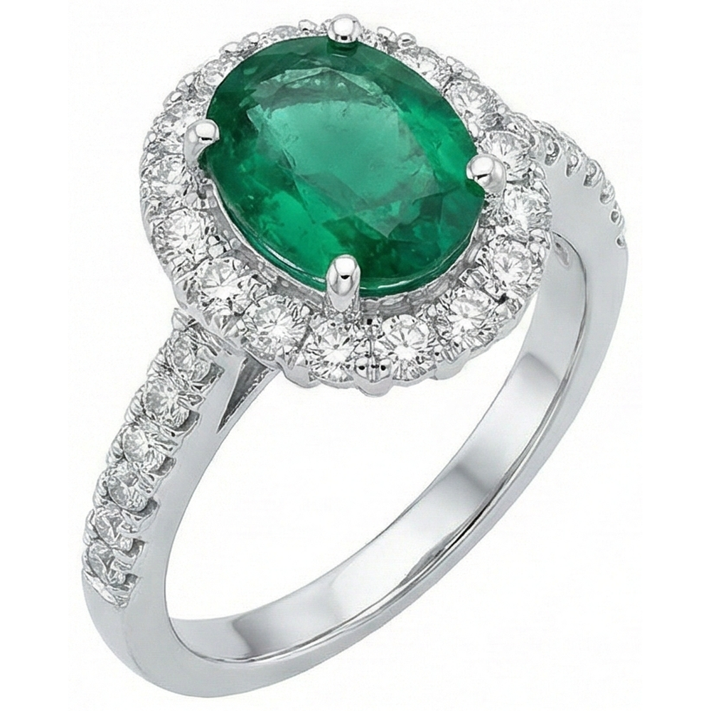 echter oval smaragd 2.50Karat ring Seitenansicht