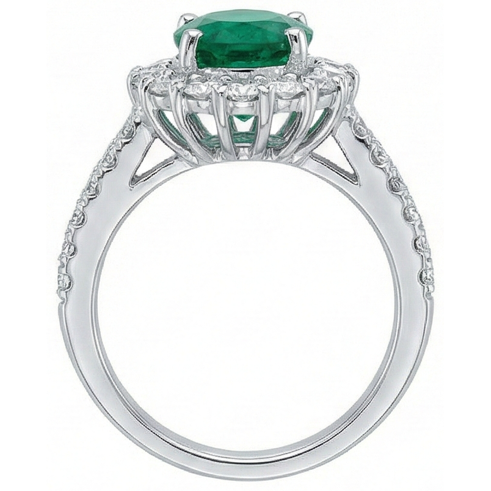 echter oval smaragd 2.50Karat ring Profilansicht
