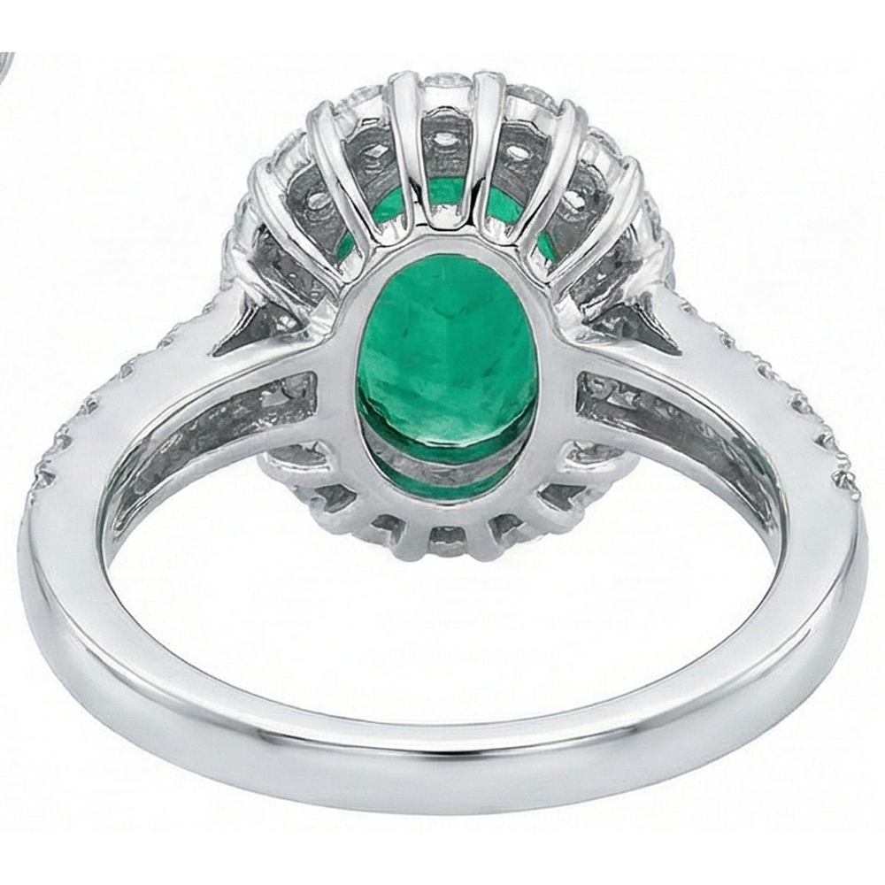 echter oval smaragd 2.50Karat ring auf Weiß