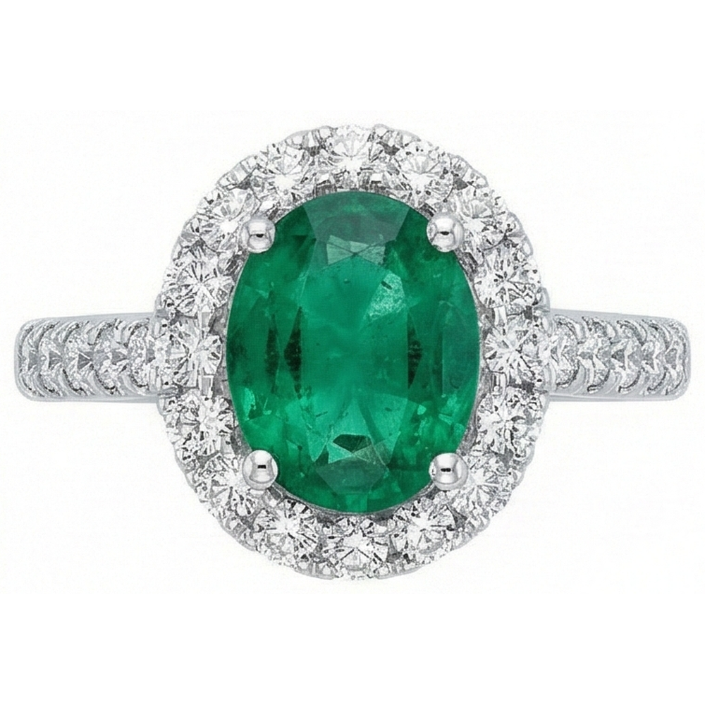 echter oval smaragd 2.50Karat ring Detailansicht