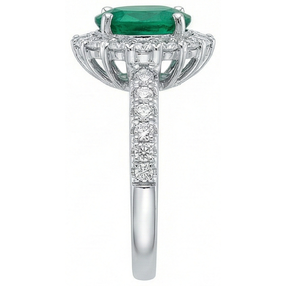 echter oval smaragd 2.50Karat ring Draufsicht