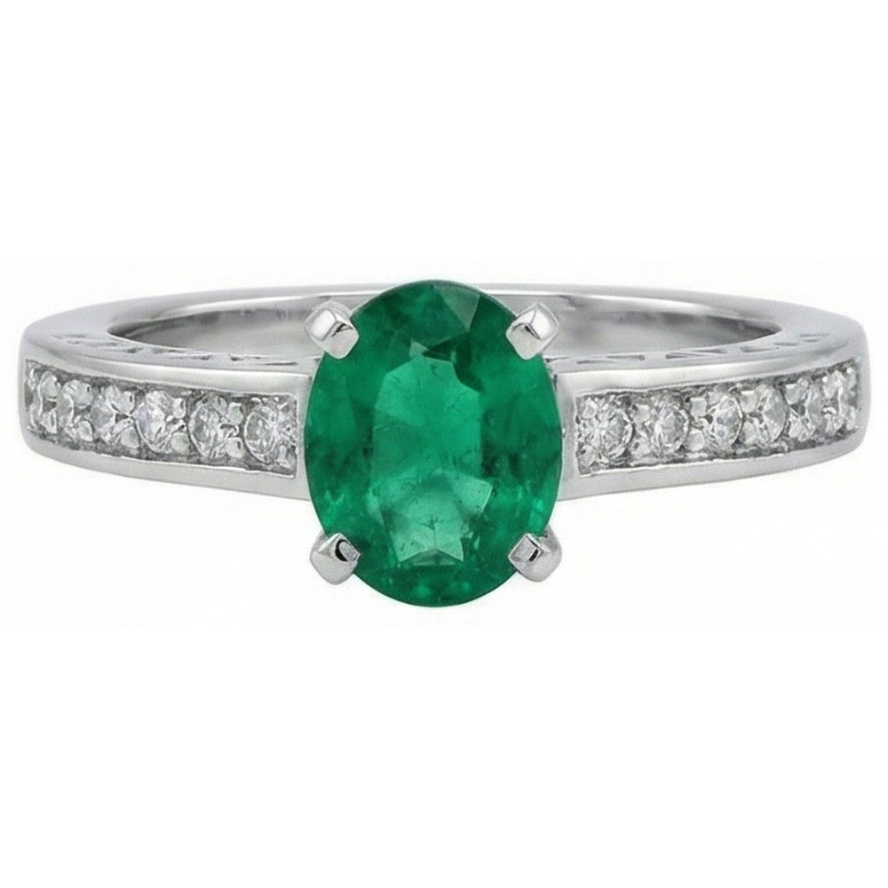 echter oval smaragd 3.00Karat ring Detailansicht