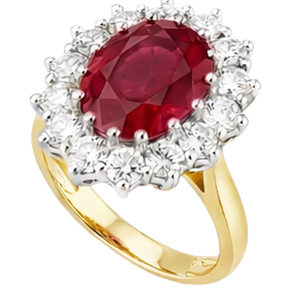 echter oval rubin 4.75Karat ring Detailansicht