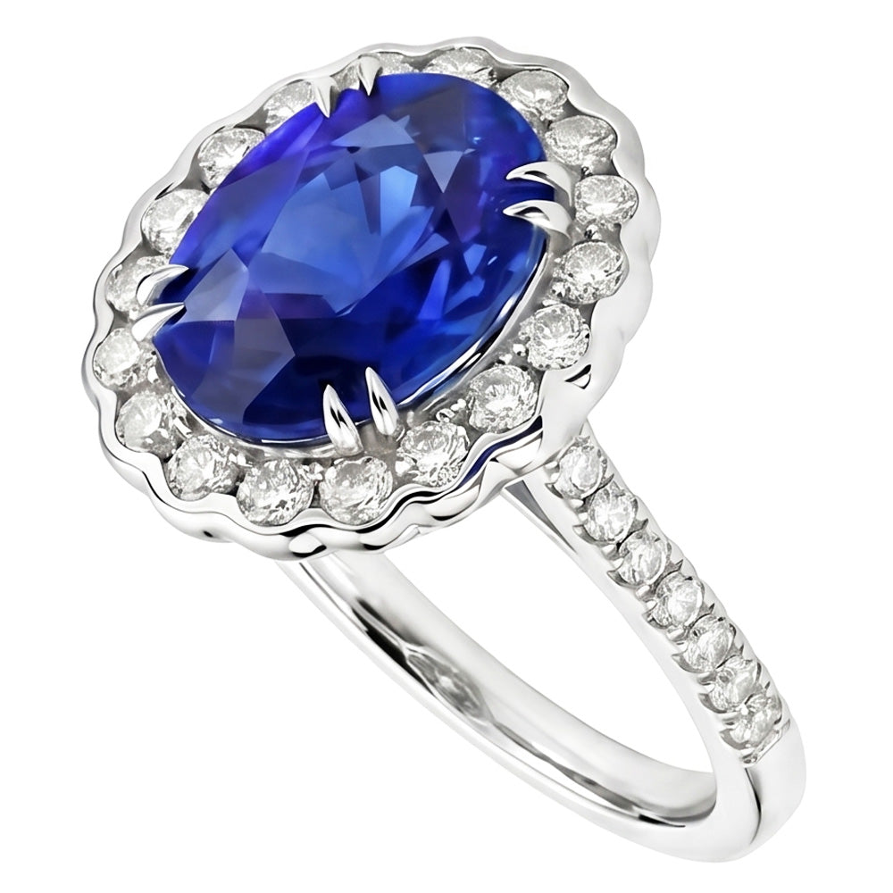 echter oval diamant 4.30Karat ring Vorderansicht