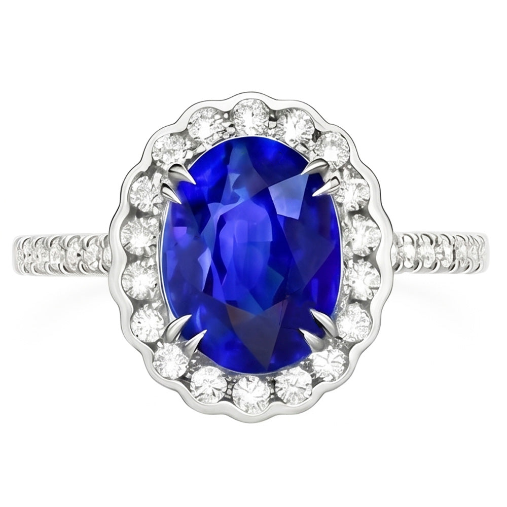 echter oval diamant 4.30Karat ring Seitenansicht