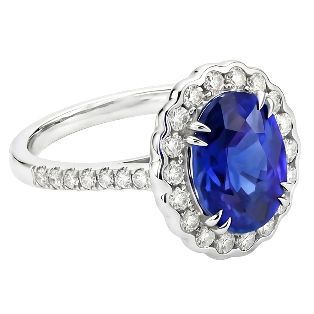 echter oval diamant 4.30Karat ring Detailansicht