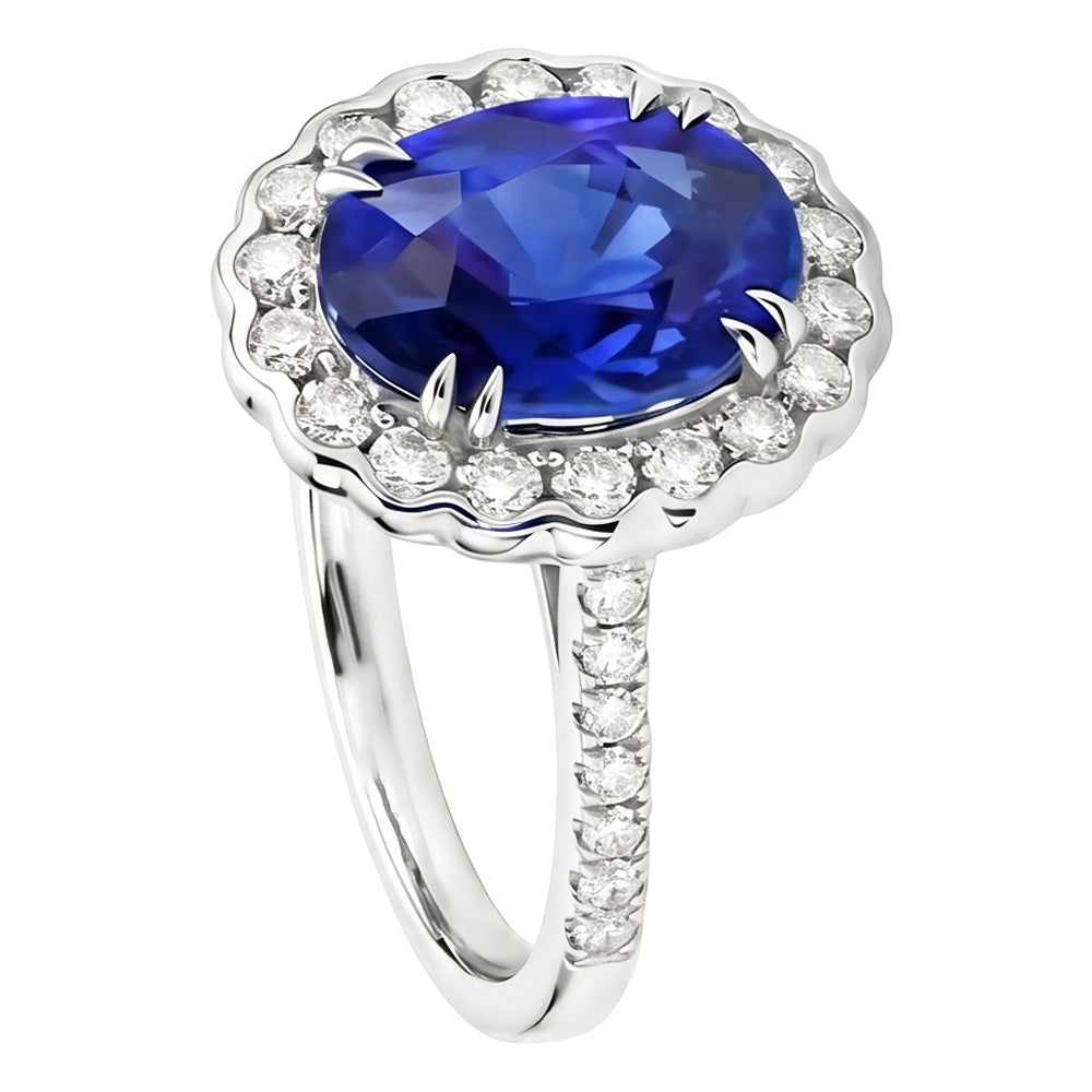 echter oval diamant 4.30Karat ring Draufsicht