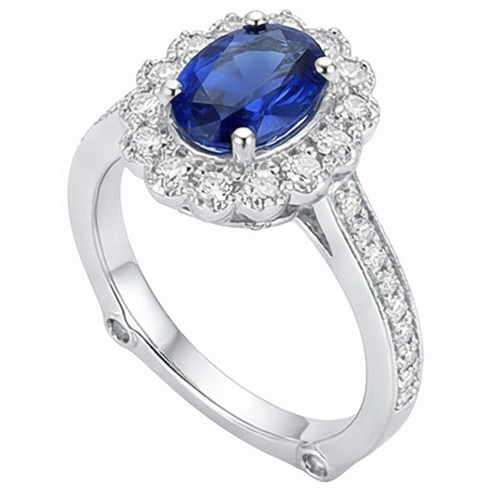 echter oval diamant 2Karat ring Vorderansicht
