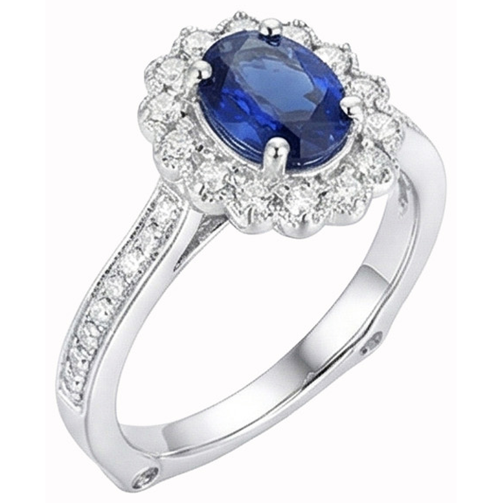 echter oval diamant 2Karat ring Detailansicht