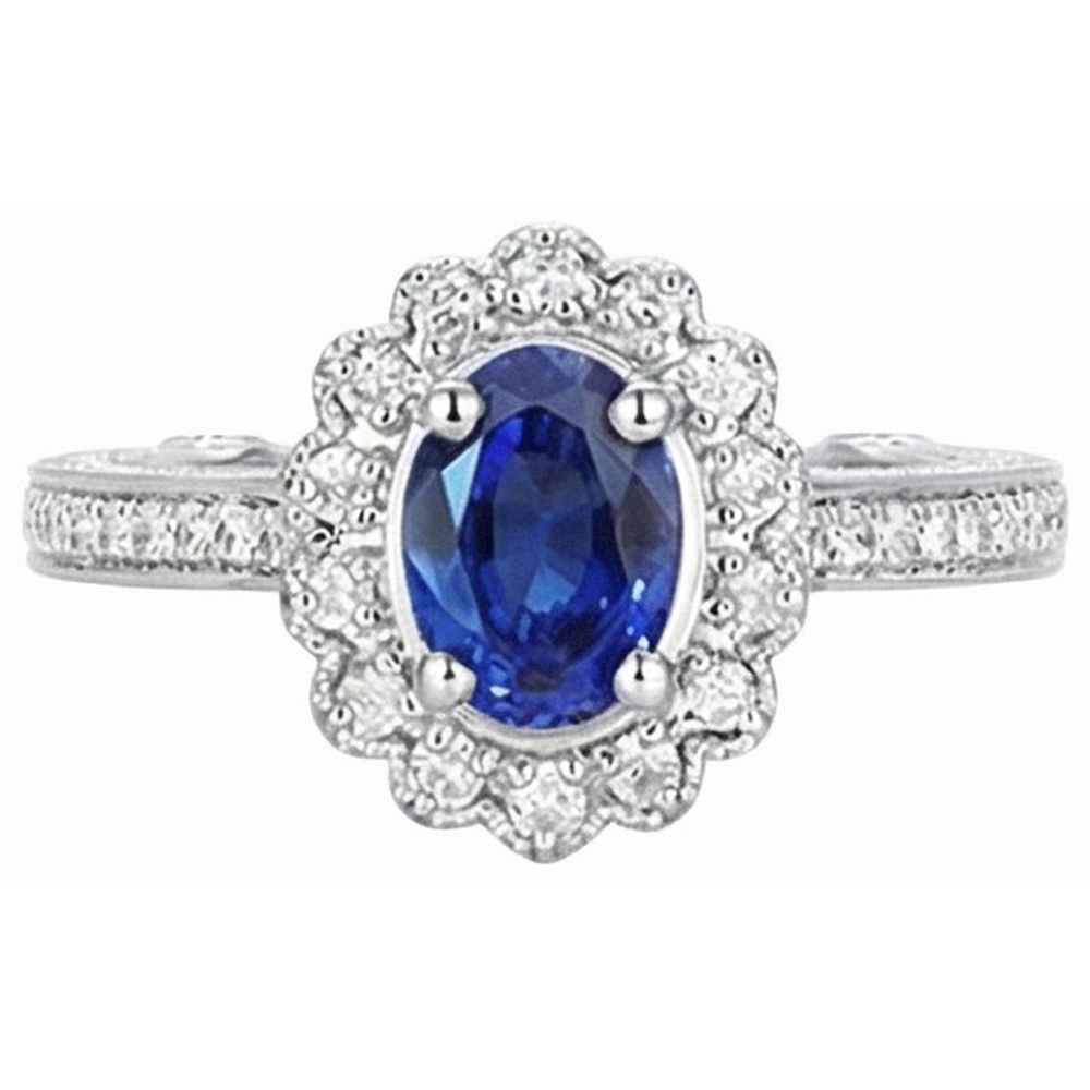 echter oval diamant 2Karat ring Seitenansicht