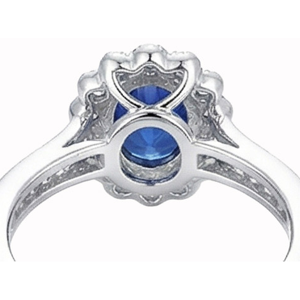 echter oval diamant 2Karat ring Profilansicht