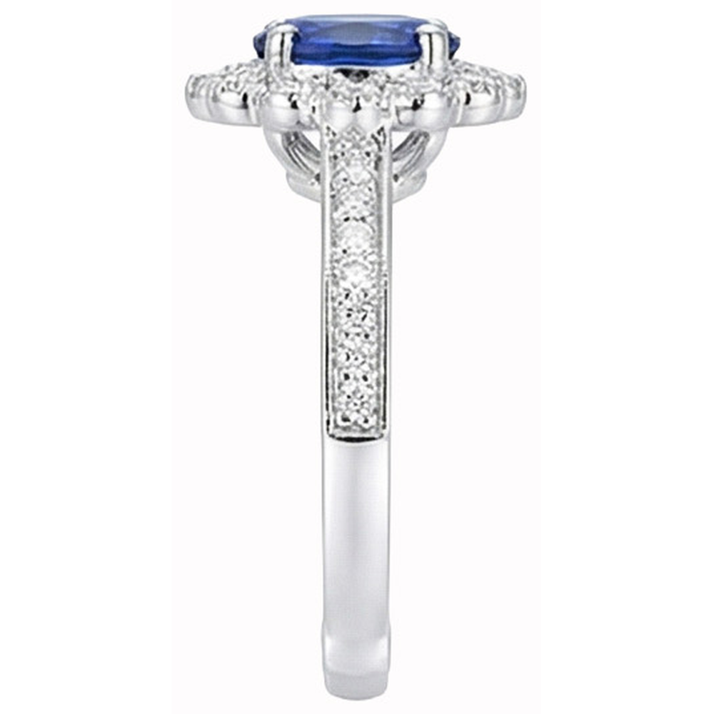 echter oval diamant 2Karat ring Draufsicht