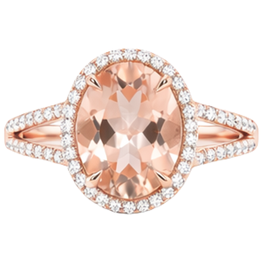 echter oval morganit 17.75Karat ring Seitenansicht