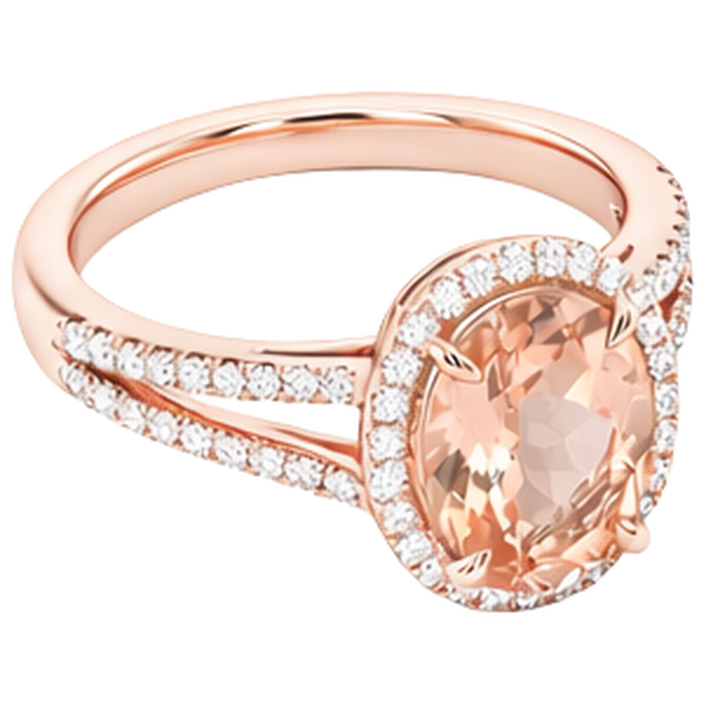 echter oval morganit 17.75Karat ring Detailansicht