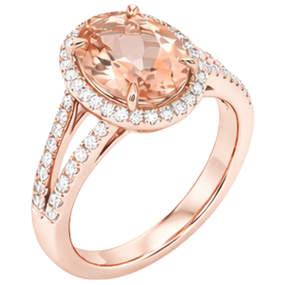 echter oval morganit 17.75Karat ring Draufsicht