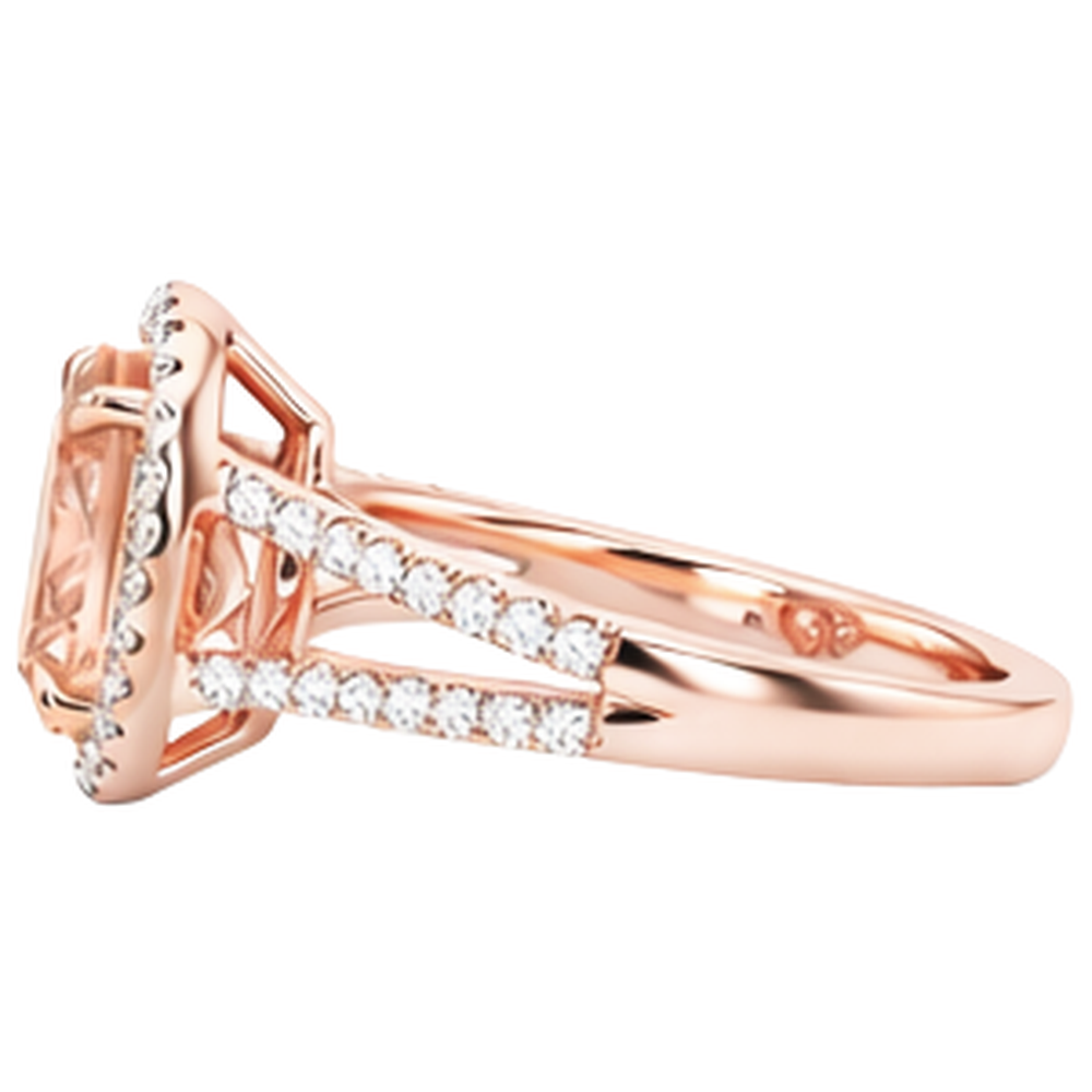 echter oval morganit 17.75Karat ring Profilansicht