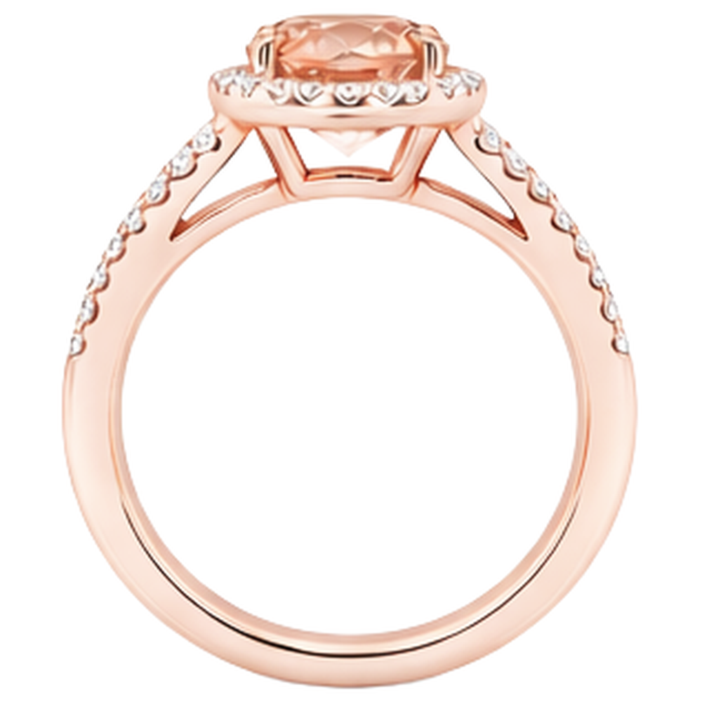 echter oval morganit 17.75Karat ring auf Weiß