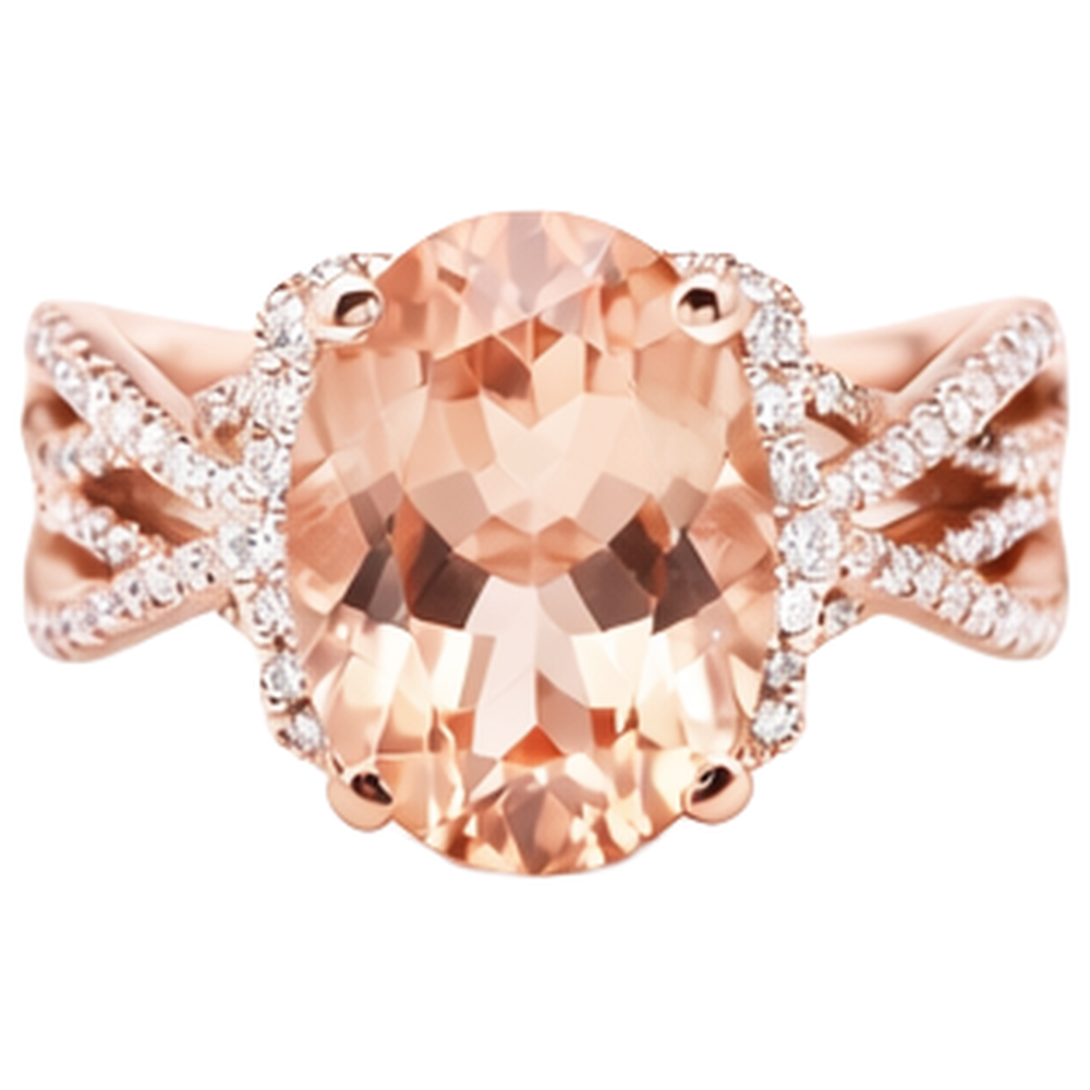 echter oval morganit 8.00Karat ring Seitenansicht
