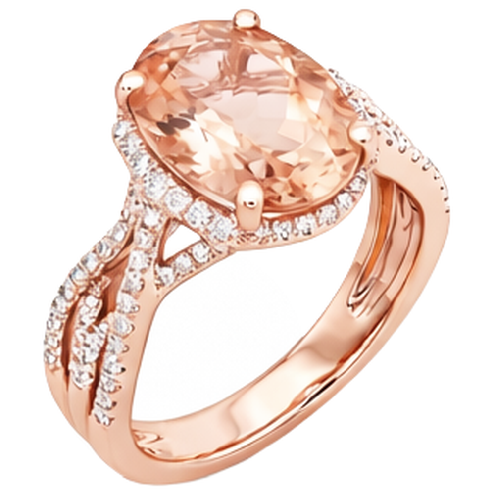 echter oval morganit 8.00Karat ring Draufsicht