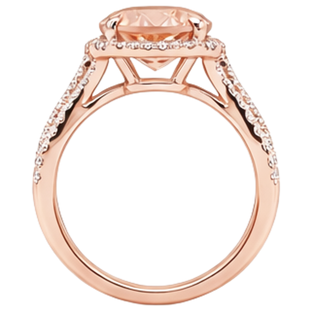 echter oval morganit 8.00Karat ring auf Weiß