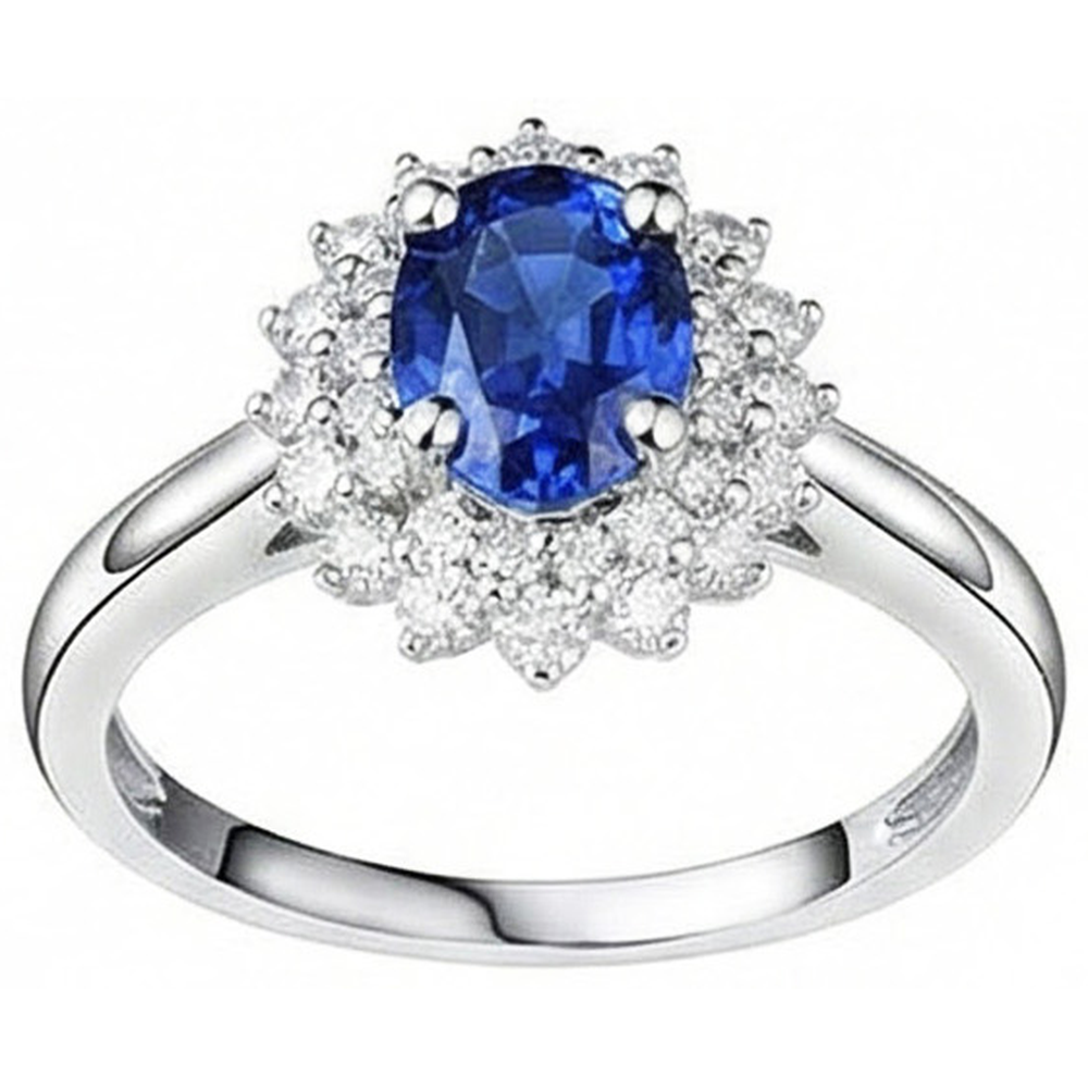 echter oval diamant 4Karat ring Seitenansicht